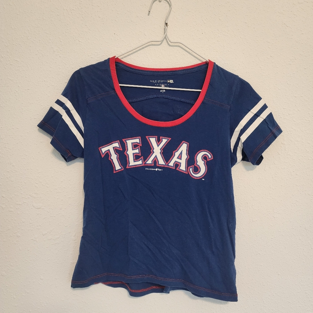 Texas Blue T-Shirt with Red Accents